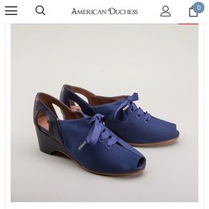 Royal Vintage Peep Toe Sandals, Royal Blue